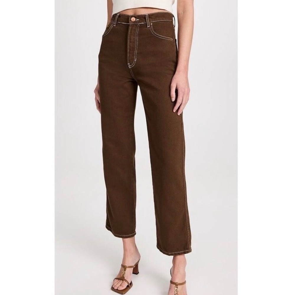 Reformation Cowboy High Rise Straight Leg Jeans in Chocolate Brown - 25‎